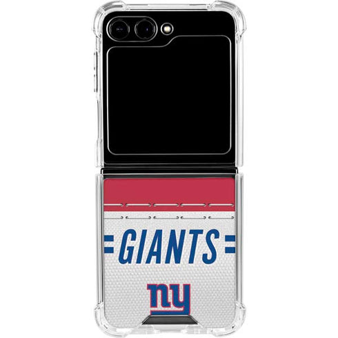 NFL New York Giants White Striped Galaxy Z Flip6 Clear Case